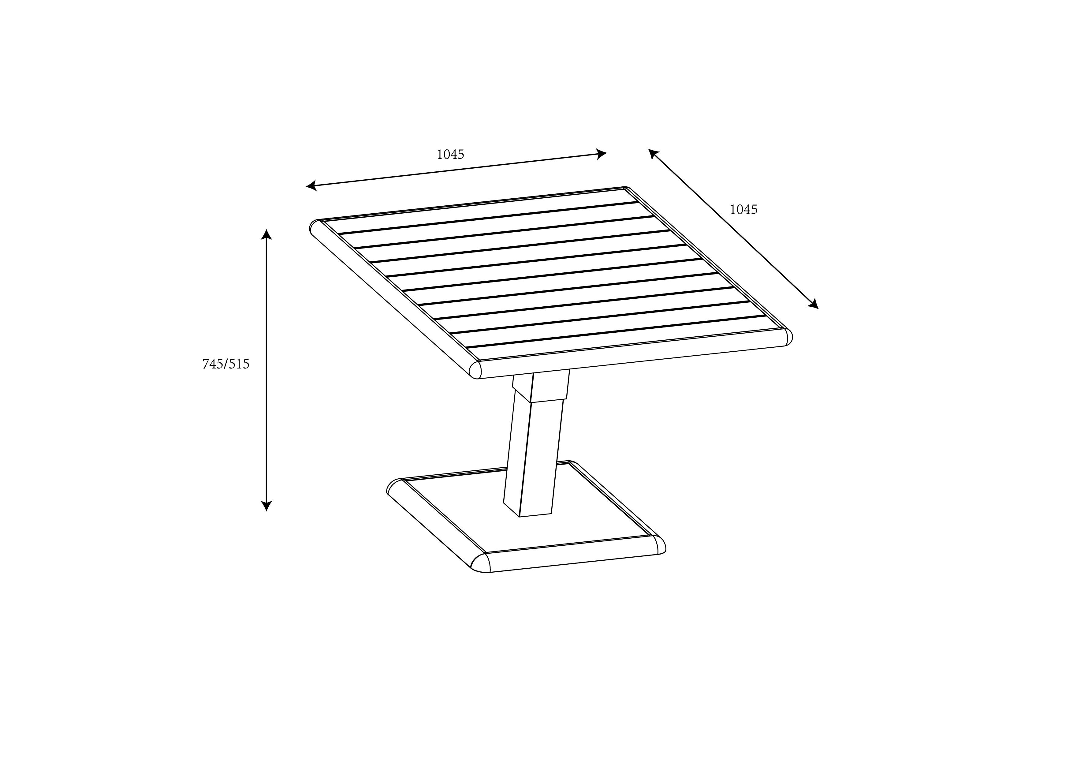 Sahara Square Casual Dining Set with Adjustable Table dimensions